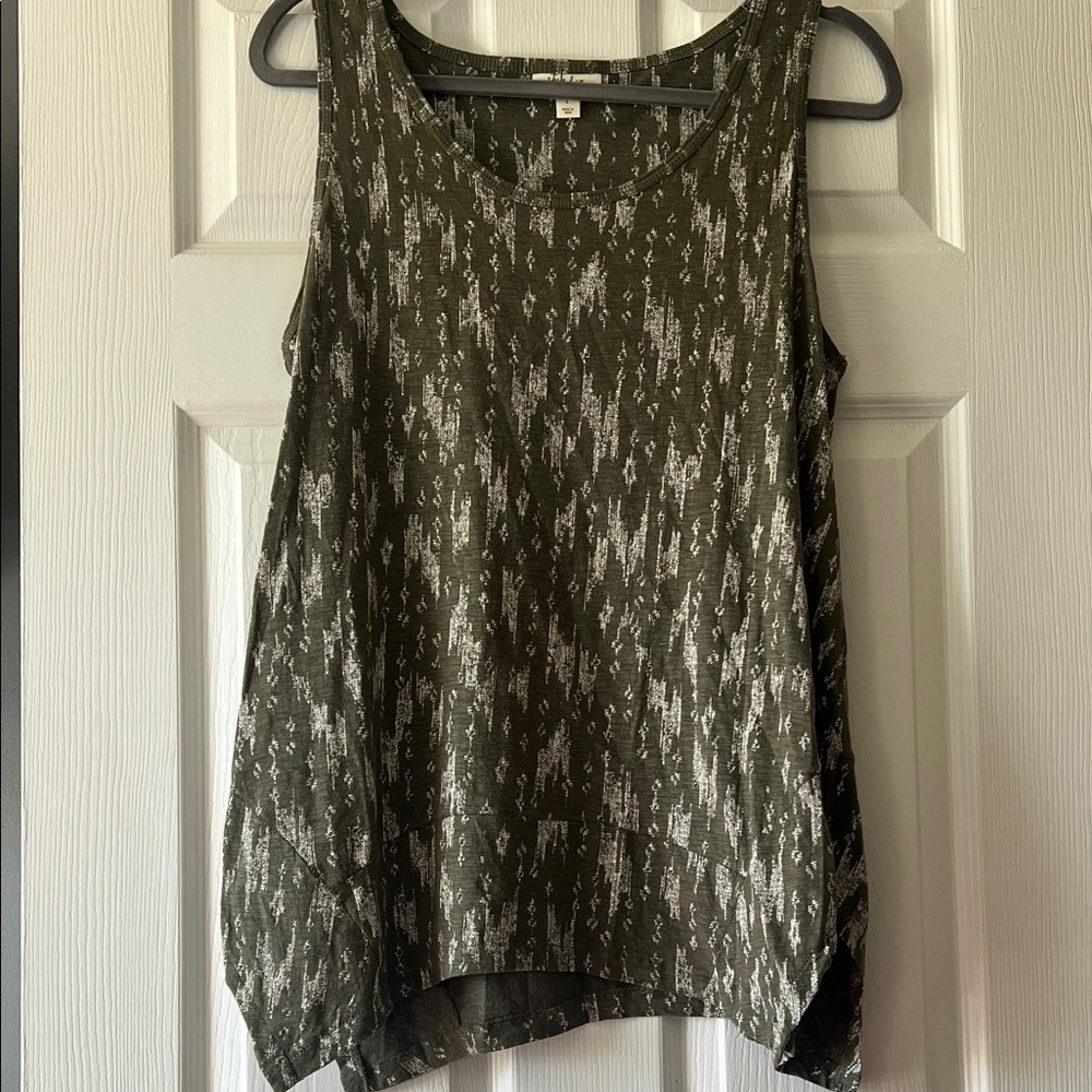 Style & Co. Forest Green Patterned Tank Top